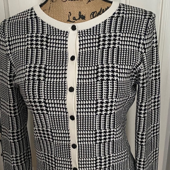 Ann Taylor Black, White Sweater Cardigan, Petite S/P Button Down - Picture 2 of 15